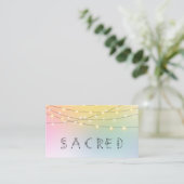** Pastel SACRED String Lights Psychische Reiki Visitekaartje (Staand voorkant)