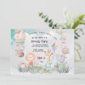 Pastel Safari Animals gepersonaliseerde Birthday P Kaart (Staand voorkant)