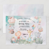 Pastel Safari Animals gepersonaliseerde Birthday P Kaart (Voorkant / Achterkant)