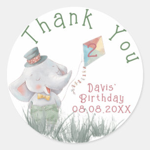 Pastel Safari Animals gepersonaliseerde Birthday P Ronde Sticker