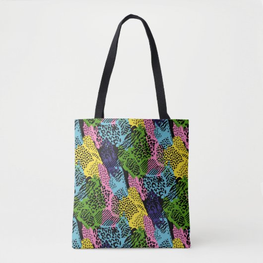 Pastel Safari Dierenprint Tote Bag (Voorkant)