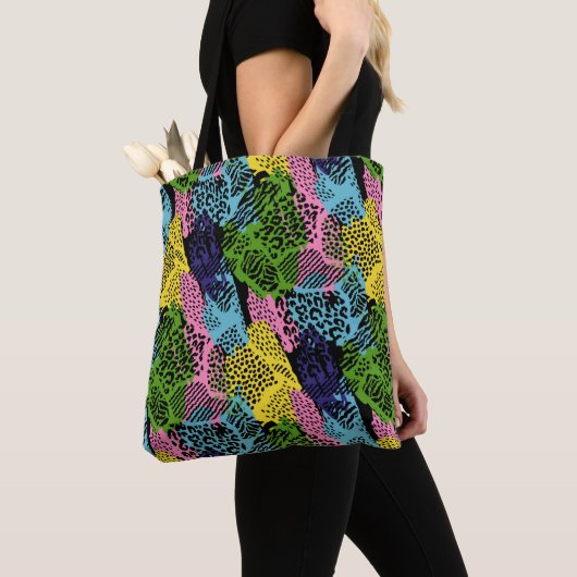 Pastel Safari Dierenprint Tote Bag (Dichtbij)