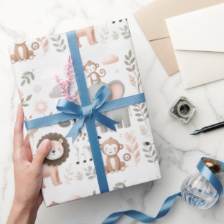 Pastel Safari Kinder inpakpapier