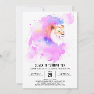 Pastel Safari Lion Verjaardag Kaart