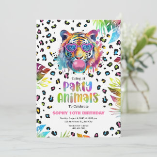 Pastel Safari, Luipaard Cheetah Feest Dieren Verja Kaart