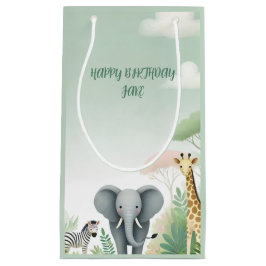 Pastel Safari Oerwoud Gift Bag voor kinderen Klein Cadeauzakje