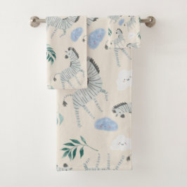 Pastel safari zebra dierpatroon roze crèche bad handdoek