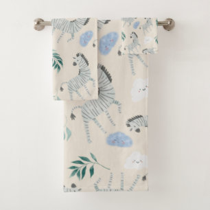 Pastel safari zebra dierpatroon roze crèche bad handdoek