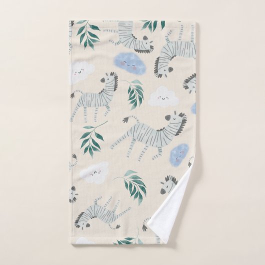 Pastel safari zebra dierpatroon roze crèche bad handdoek (Handdoek)
