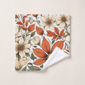 Pastel Sage Autumn Flowers Personalized Bath Towel Bad Handdoek (Wasdoekje)