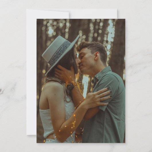 Pastel Sage & Blush Pioen Custom Foto Bruiloft Kaart (Achterkant)