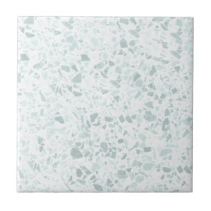 Pastel Sage en Blue Terrazzo Print Tegeltje