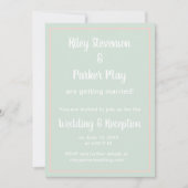 Pastel Sage en roze bruiloft uitnodiging (Voorkant)