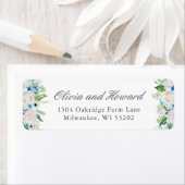 Pastel Sage Green Blue White Waterverf Floral Etiket (Insitu)