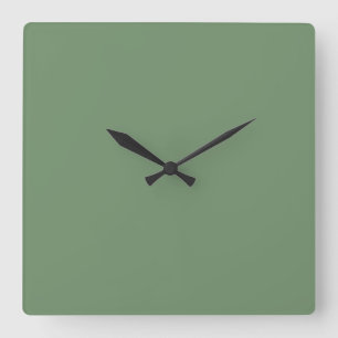 Pastel Sage Green Clock Vierkante Klok