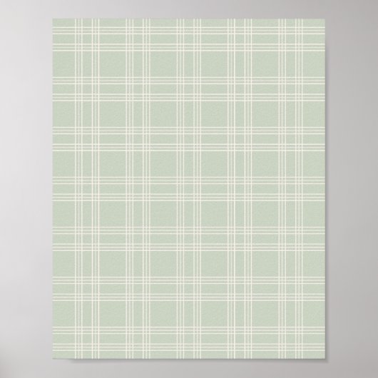 Pastel Sage Green Gingham Poster (Voorkant)