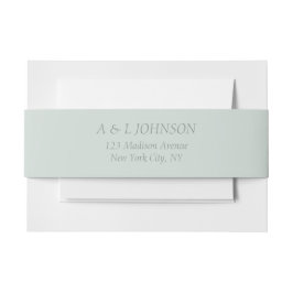 Pastel Sage Green Wedding Uitnodigingen Wikkel