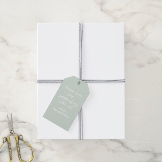 Pastel Sage Groen Cadeaulabel (Met Touw)