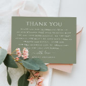 Pastel Sage groen minimalistische typografie bruil Bedankkaart