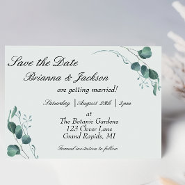 Pastel Sage Groene Eucalyptus Bruiloft Save The Date