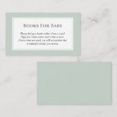 Pastel Sage Groene Herfst Baby shower Boeken voor Informatiekaartje (Voorkant / Achterkant)