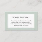 Pastel Sage Groene Herfst Baby shower Boeken voor Informatiekaartje (Voorkant)