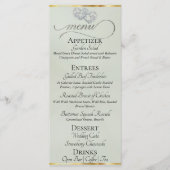 Pastel Sage/Zilver - Harten & Dank U Menu (Voorkant)