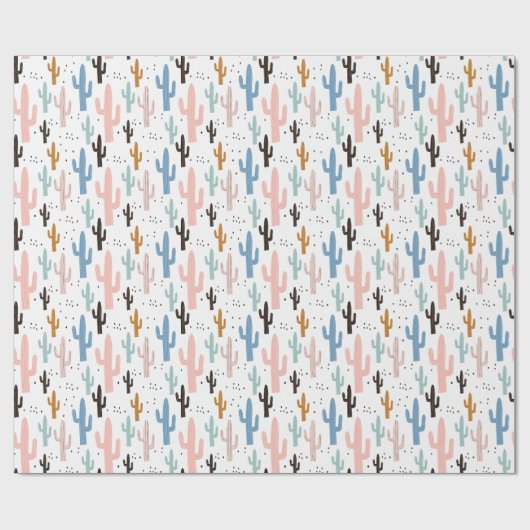 Pastel Saguaro Cactus Pattern Cadeaupapier (Vlak)