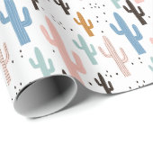 Pastel Saguaro Cactus Pattern Cadeaupapier (Rol Hoek)