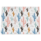 Pastel Saguaro Cactus Pattern Groot Cadeauzakje (Voorkant)