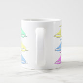 Pastel Sail Boat Pattern Specialty-Mokken Grote Koffiekop (Achterkant)