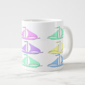 Pastel Sail Boat Pattern Specialty-Mokken Grote Koffiekop (Voorkant rechts)