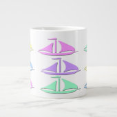 Pastel Sail Boat Pattern Specialty-Mokken Grote Koffiekop (Voorkant)