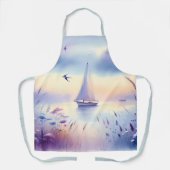 Pastel Sailboat Coastal Dreamscape Schort (Voorkant)