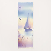 Pastel Sailboat Coastal Dreamscape Yogamat (Voorkant)