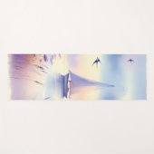 Pastel Sailboat Coastal Dreamscape Yogamat (Voorkant (horizontaal))