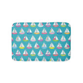 Pastel Sailboat Pattern Badmat (Voorkant)
