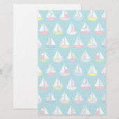 Pastel Sailboat Pattern Briefpapier (Voorkant / Achterkant)