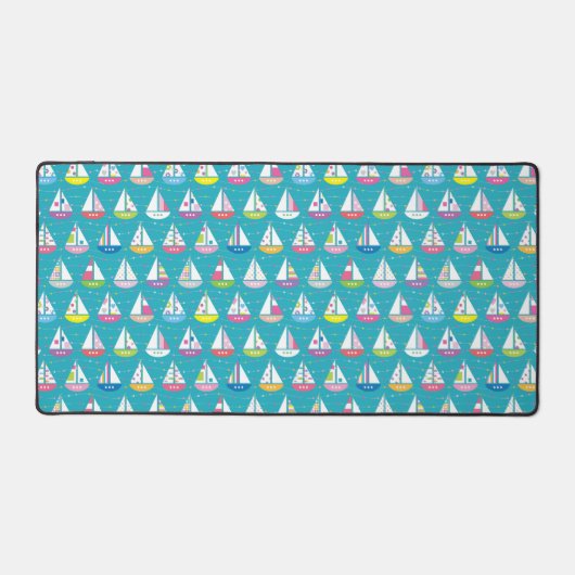 Pastel Sailboat Pattern Bureaumat (Voorkant)