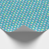 Pastel Sailboat Pattern Cadeaupapier (Hoek)