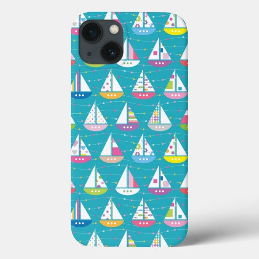 Pastel Sailboat Pattern Case-Mate iPhone Case (Achterkant)
