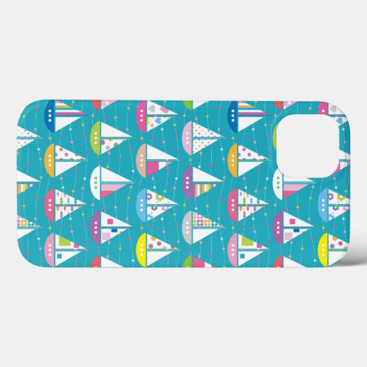 Pastel Sailboat Pattern Case-Mate iPhone Case (Achterkant (horizontaal))