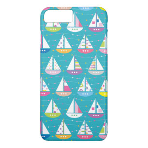 Pastel Sailboat Pattern iPhone 8/7 Plus Hoesje