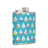 Pastel Sailboat Pattern Heupfles (Rechts)