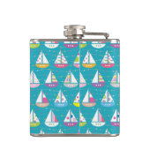 Pastel Sailboat Pattern Heupfles (Achterkant)