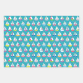 Pastel Sailboat Pattern Inpakpapier Vel (Voorkant)