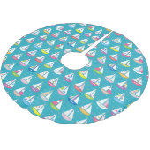 Pastel Sailboat Pattern Kerstboom Rok (Gekanteld)