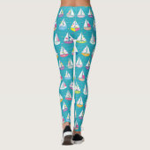 Pastel Sailboat Pattern Leggings (Achterkant)