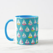 Pastel Sailboat Pattern Mok (Links)