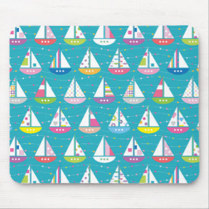 Pastel Sailboat Pattern Muismat